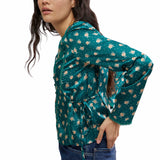 Free People Field Of Roses Top In Green Combo
