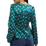 Free People Field Of Roses Top In Green Combo