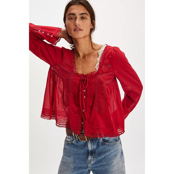 Free People Forevermore Long-Sleeve Top In Rubies