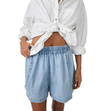 Free People Get Free Chambray Pull On Short
