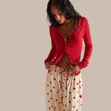 Free People Going Places Cardi In Cherry Crush