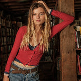 Free People Going Places Cardi In Cherry Crush