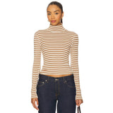Free People Good Good Turtle Stripe Top In Otter & Tea