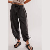 Free People Hadley Poplin Trousers In Black