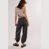 Free People Hadley Poplin Trousers In Black