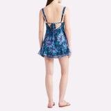 Free People Heat Of The Moment Floral Tiered Minidress In Starless Night
