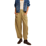 Free People High Road Solid Pull-On Barrel Trousers In Python