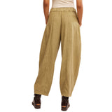 Free People High Road Solid Pull-On Barrel Trousers In Python
