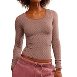Free People Intimately Love Letter Long Sleeve In Chocolate