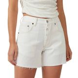 Free People Ivy Mid-Rise Shorts White