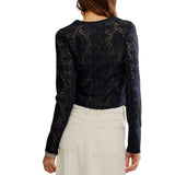 Free People Jae Knit Long Sleeve In Black