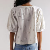 Free People Jessie Eyelet Tee In White