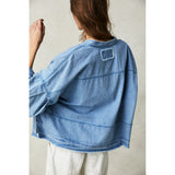 Free People Jude Denim Pullover in Vintage Indigo