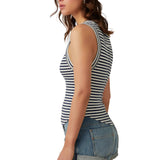 Free People Kate Stripe Tee Navy Combo