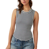 Free People Kate Stripe Tee Navy Combo