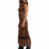 Free People Leopard Foolish Heart Printed Midi Dress