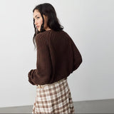 Free People Low Tide Knit Pullover In Chocolate
