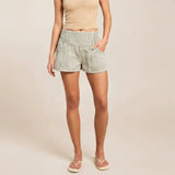 Free People Luna Railroad Striped Pull-On Short In Horizon Stripe