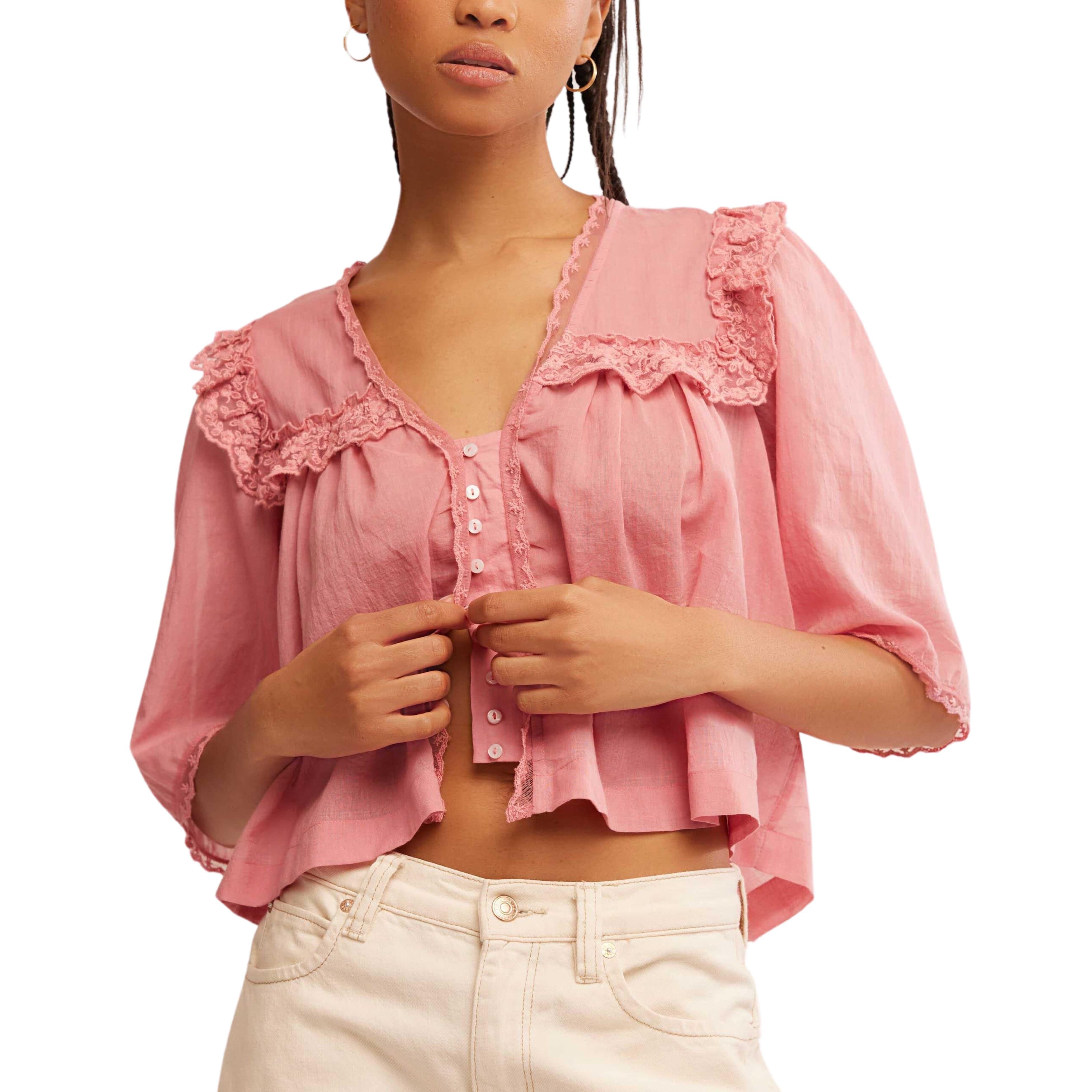 フリーピープル Free People Luna Top レディース シャツ トップス Mauve Glow free-people-free-people-luna-