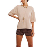 Free People Margot Sweater Tee in Pearl Melange