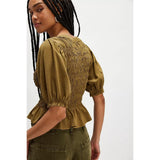 Free People Maxey Knit Top In Calvary Green