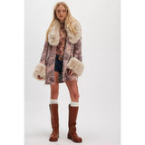 Free People Mercer Coat In Pink Paisley