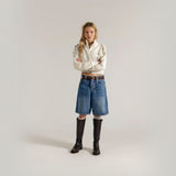 Free People Montana Shorts Raw Hem In Vintage Denim
