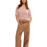 Free People My Love Blouse In Solid Mauve