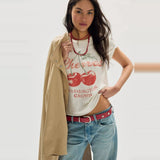 Free People Nova Graphic Tee In Cherry Combo