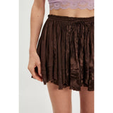 Free People One Third Charm Shine Mini Skirt In French Chocolate