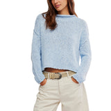 Free People Opal Rollneck Knit Jumper in Blue