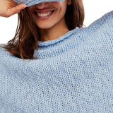 Free People Opal Rollneck Knit Jumper in Blue