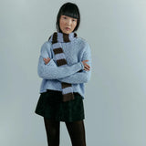 Free People Opal Rollneck Knit Jumper in Blue