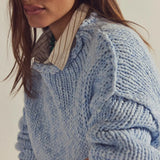 Free People Opal Rollneck Knit Jumper in Blue