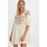 Free People Orson Mini Dress in Ivory Combo