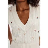 Free People Plumeria Floral Vest In White Combo