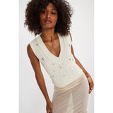 Free People Plumeria Floral Vest In White Combo