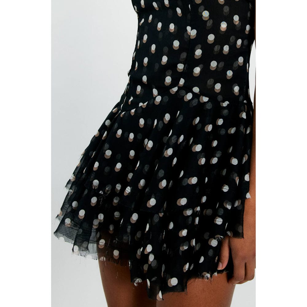 Free People Raven Printed Mini Dress in Black Combo