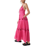 Free People Real Love Embroidered Maxi in Pink