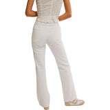 Free People Sabine Slim A Line Jeans In White