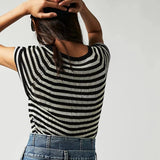 Free People Slinky Baby Tee Black