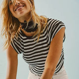 Free People Slinky Baby Tee Black