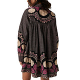 Free People Smell The Roses Mini Dress in Black Combo
