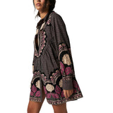 Free People Smell The Roses Mini Dress in Black Combo