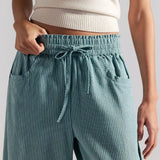 Free People Something Good Pull-On Barrel Pants In Blue Trellis