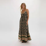 Free People Sorrento Stroll Printed Maxi Dress In Blueberry Combo
