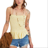 Free People Sundance Tank In Yellow Gingham