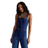 Free People Suns Out Bootcut Jumpsuit In Jean Blue