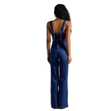 Free People Suns Out Bootcut Jumpsuit In Jean Blue