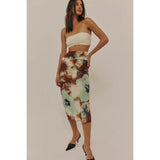 Free People Sunset Mesh Midi Skirt In Moss Combo
